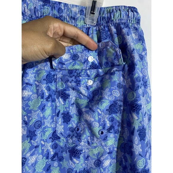 Peter Millar Swim Trunks Mens XXL Blue Seaside Collection Beach Hawaiian Turtles - Picture 7 of 12